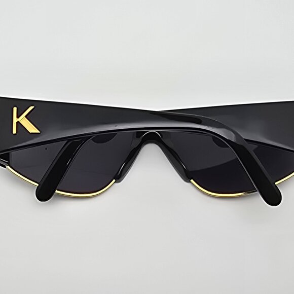 Krizia Mod. K45 Col. 784 Black Gold Frame Grey Lens Sunglasses Italy 58-17-122 main image 12